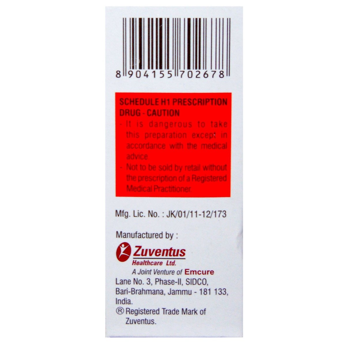 Zostum 1 gm Injection, Pack of 1 INJECTION Zostum 1 gm Injection, Pack of 1 INJECTION