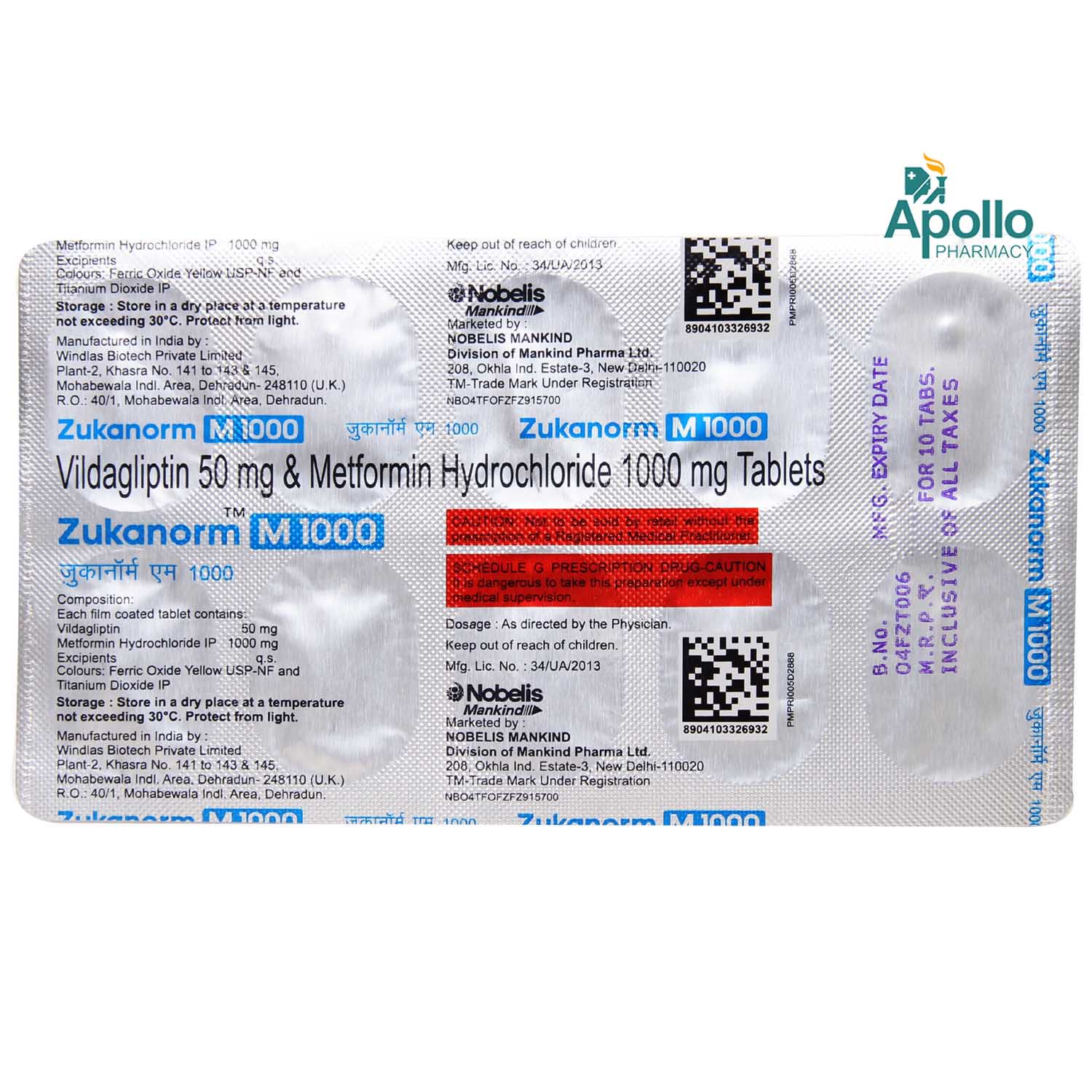 Zukanorm M 1000 Tablet 10's Price, Uses, Side Effects, Composition ...