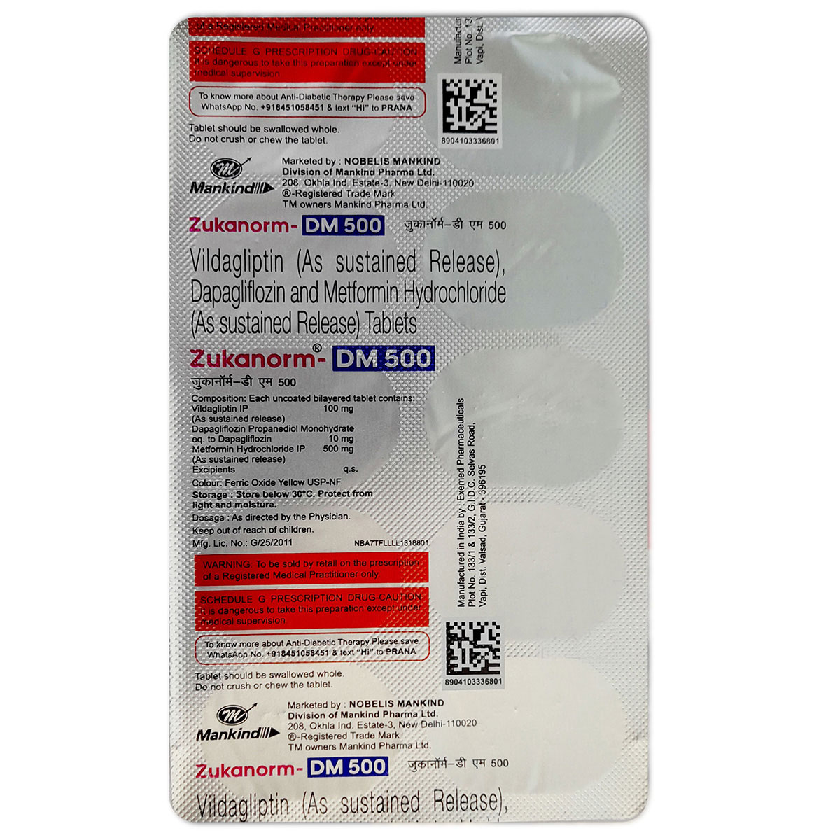 Zukanorm-DM 500 Tablet 10's, Pack of 10 TabletS Zukanorm-DM 500 Tablet 10's, Pack of 10 TabletS