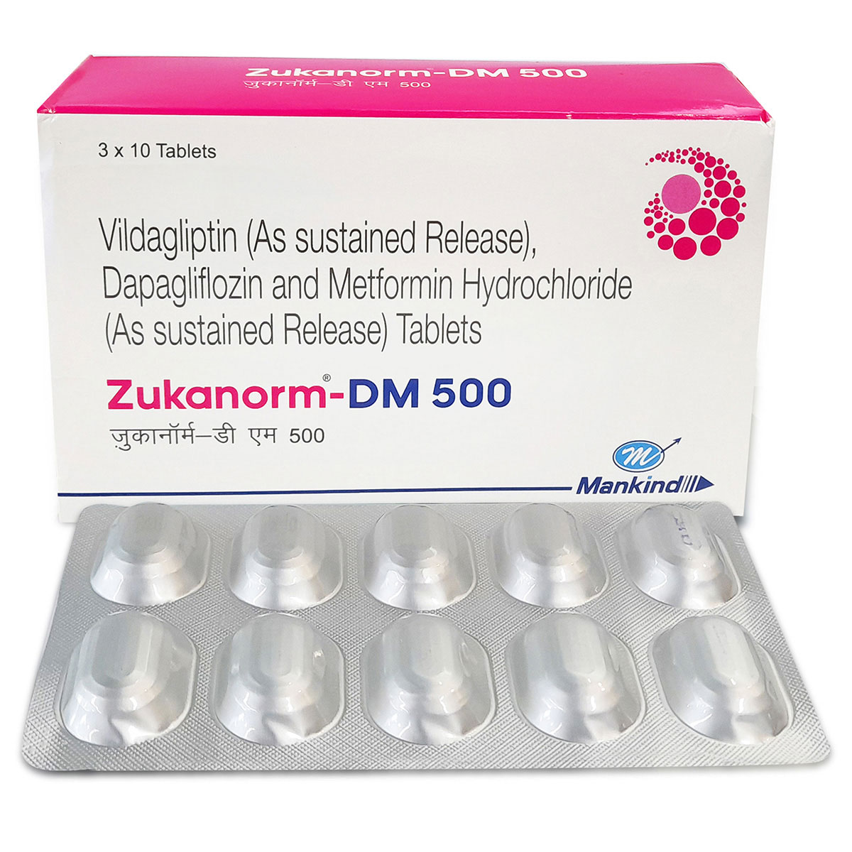 Zukanorm-DM 500 Tablet 10's, Pack of 10 TabletS Zukanorm-DM 500 Tablet 10's, Pack of 10 TabletS