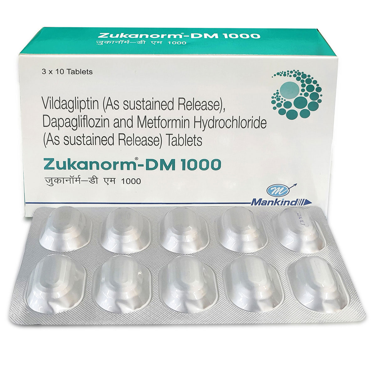 Zukanorm-DM 1000 Tablet 10's, Pack of 10 TabletS Zukanorm-DM 1000 Tablet 10's, Pack of 10 TabletS