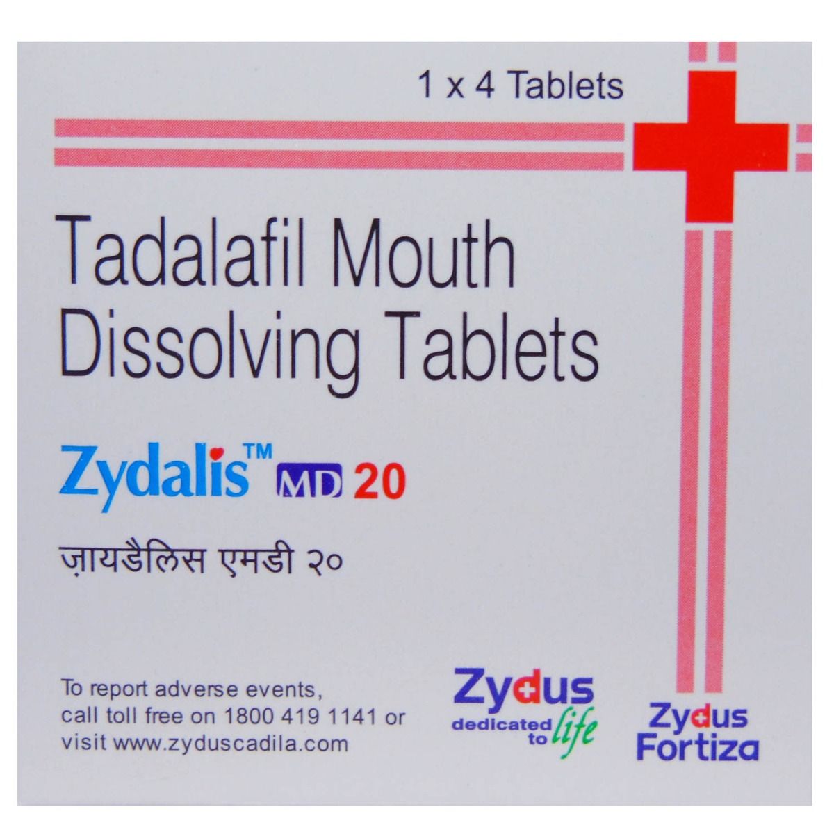 Buy Zydalis MD 20 Tablet 4's Online