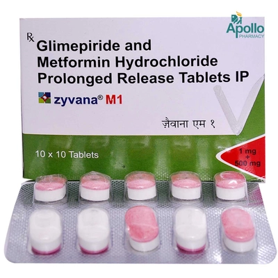 ZYVANA M 1MG TABLET 10'S, Pack of 10 TabletS