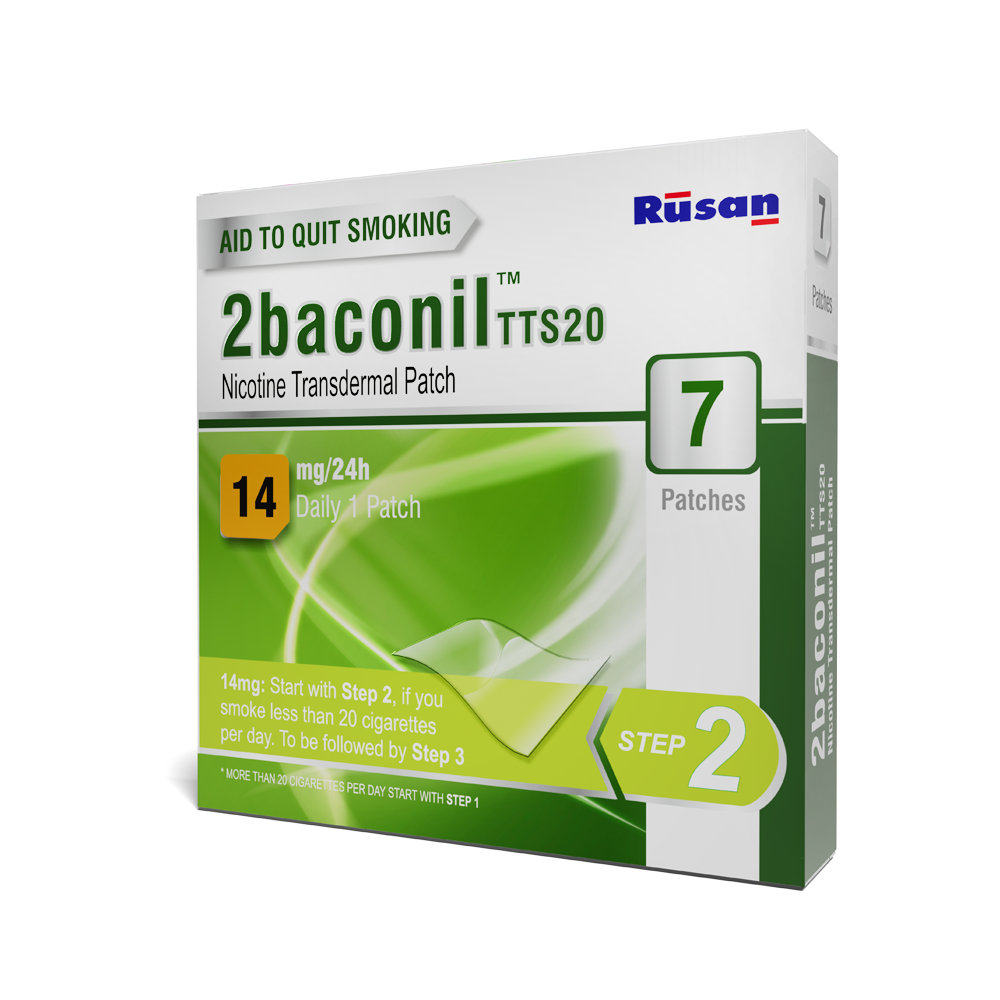 2baconil TTS20 14mg Nicotine Transdermal 24h Patch 1's, Pack of 1 Patches 2baconil TTS20 14mg Nicotine Transdermal 24h Patch 1's, Pack of 1 Patches