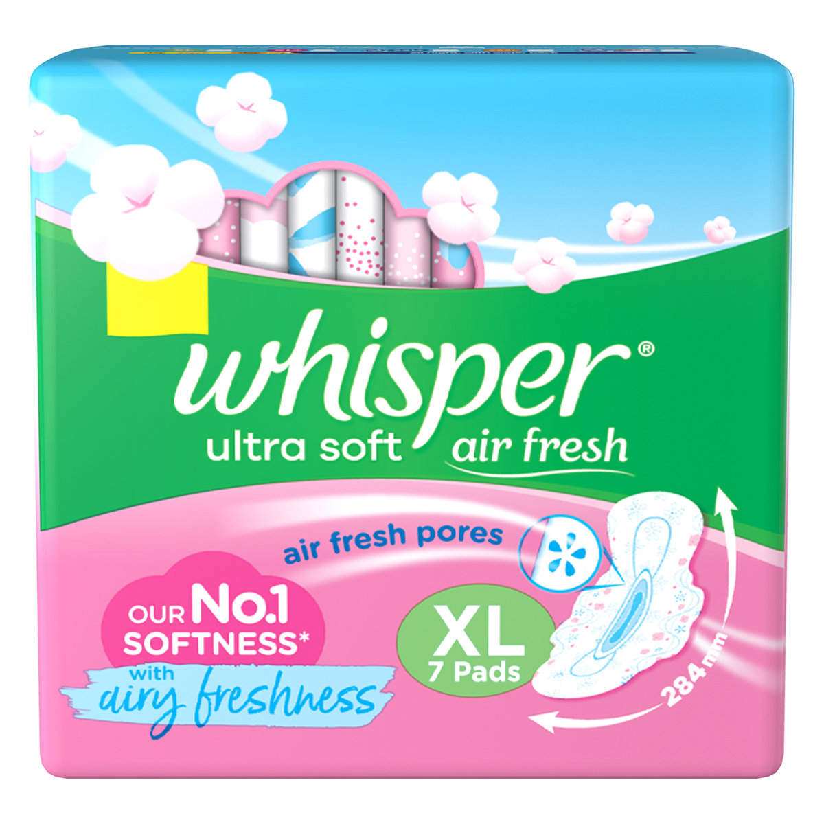 Whisper Ultra Soft Wings Sanitary Pads XL, 7 Count, Pack of 1 Whisper Ultra Soft Wings Sanitary Pads XL, 7 Count, Pack of 1