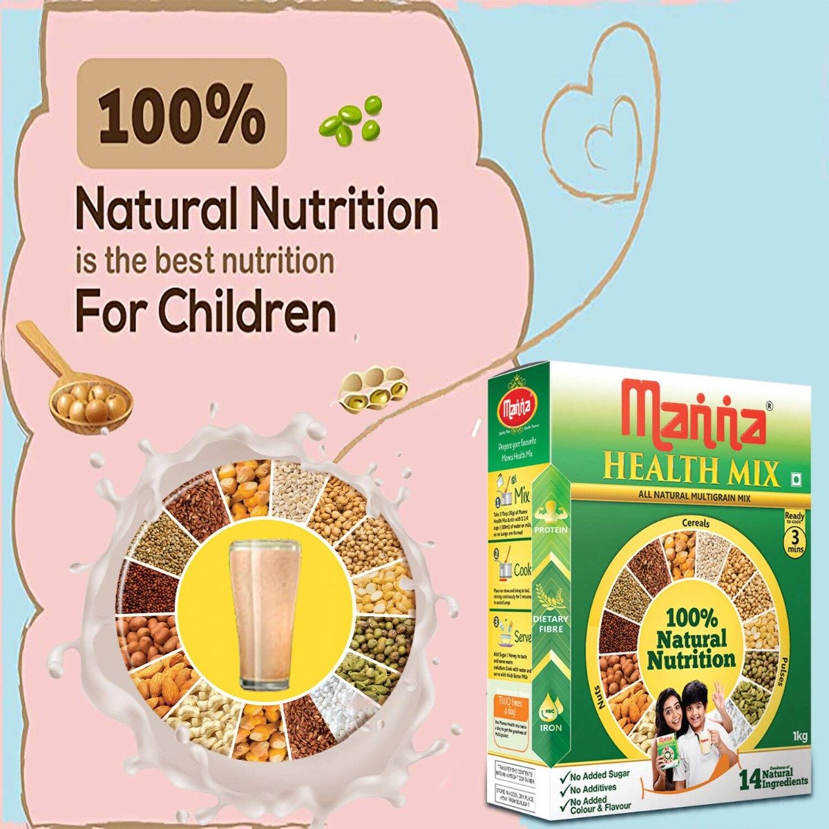 Manna Health Mix Powder, 1 kg, Pack of 1 Manna Health Mix Powder, 1 kg, Pack of 1