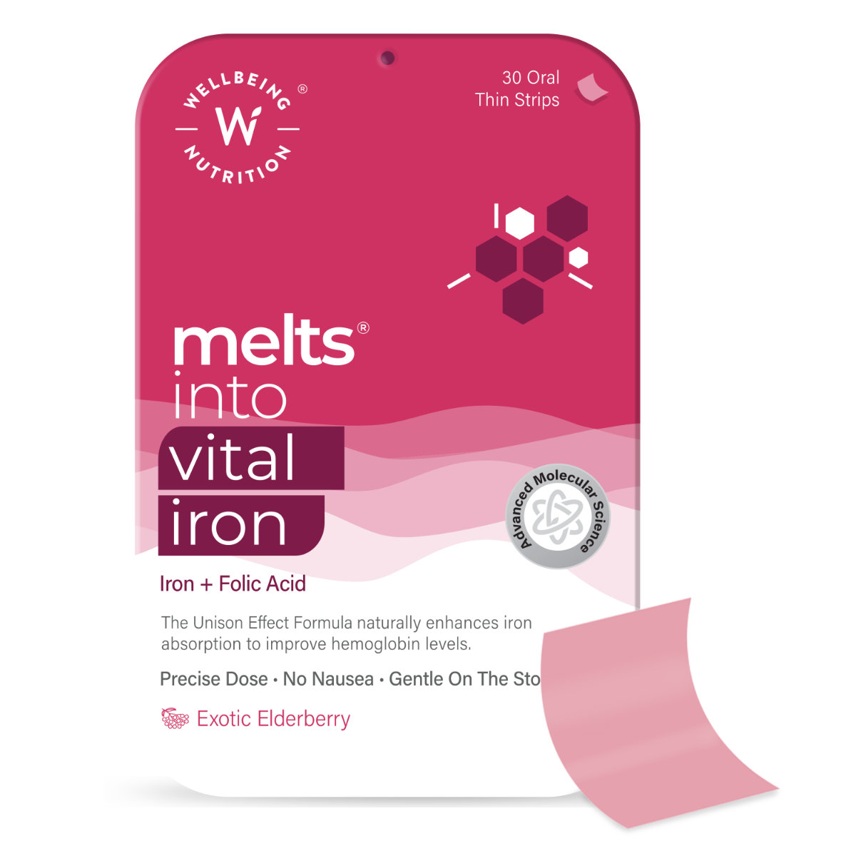 Wellbeing Nutrition Melts Into Nano Iron Exotic Elderberry Flavour, 30 Oral Strips, Pack of 1 Wellbeing Nutrition Melts Into Nano Iron Exotic Elderberry Flavour, 30 Oral Strips, Pack of 1