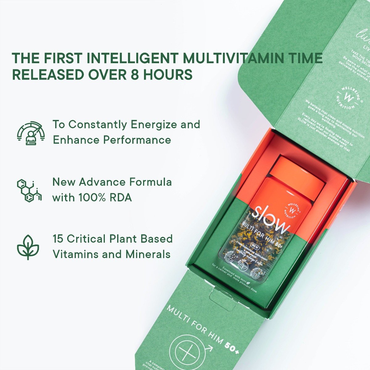 Wellbeing Nutrition Slow Multi for Him 50+, 60 Capsules, Pack of 1 Wellbeing Nutrition Slow Multi for Him 50+, 60 Capsules, Pack of 1