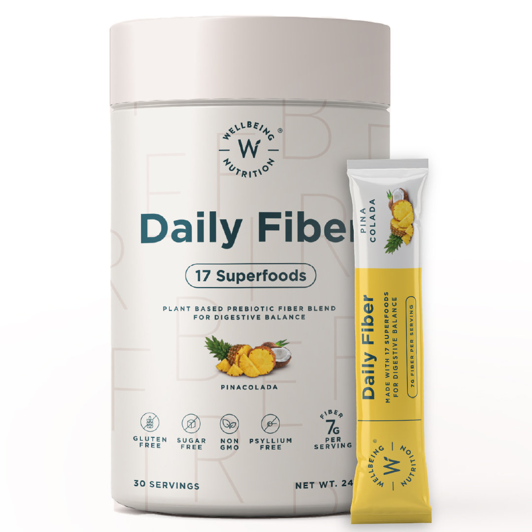 Wellbeing Nutrition Daily Fiber 17 Superfoods Pinacolada Flavour Powder, 240 gm, Pack of 1 Wellbeing Nutrition Daily Fiber 17 Superfoods Pinacolada Flavour Powder, 240 gm, Pack of 1