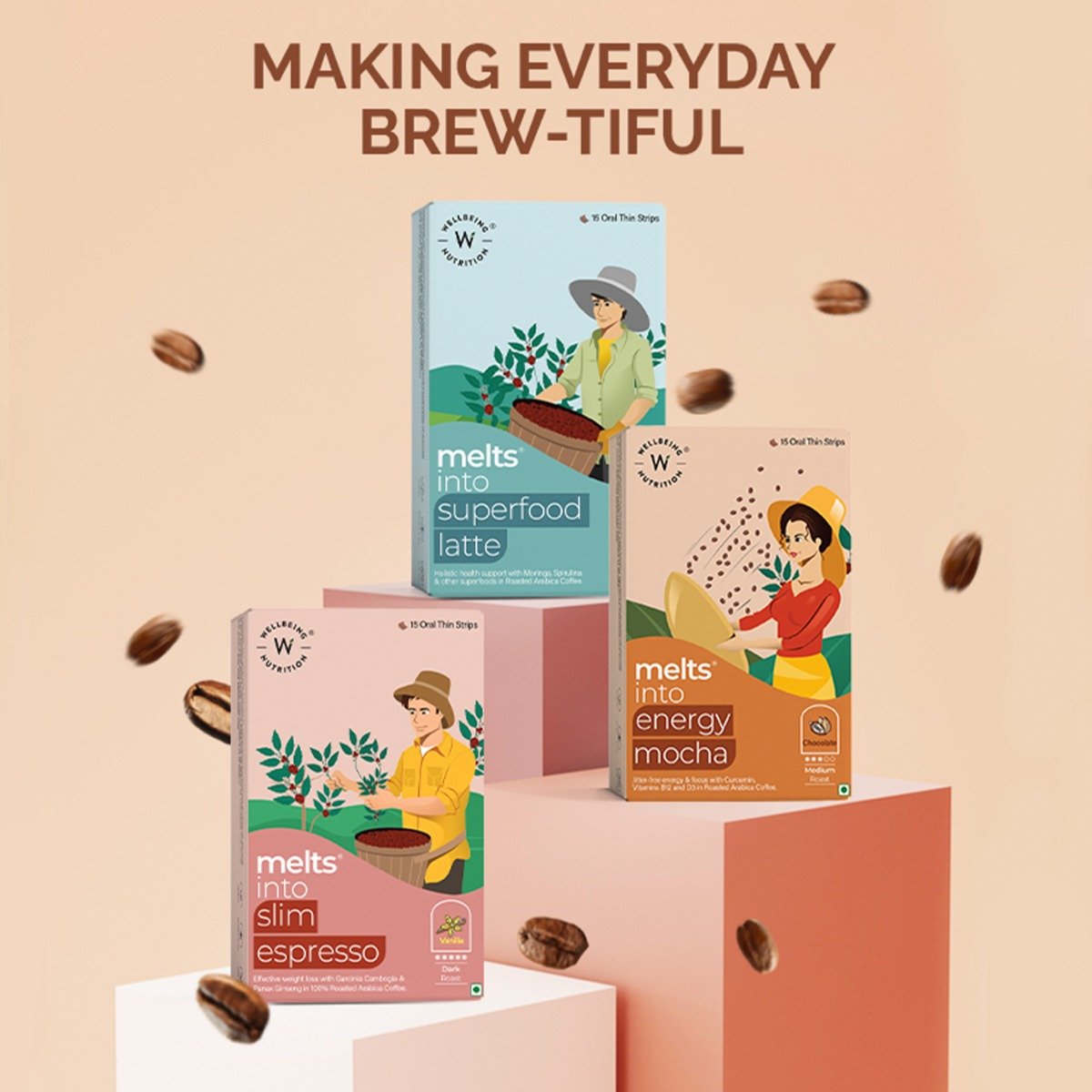 Wellbeing Nutrition Melts Into Energy Mocha Chocolate Flavour, 15 Oral Strips, Pack of 1 Wellbeing Nutrition Melts Into Energy Mocha Chocolate Flavour, 15 Oral Strips, Pack of 1