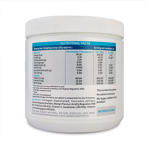 The Vitamin Company Marine Collagen Peptides Mango Flavour Powder, 250 gm, Pack of 1 The Vitamin Company Marine Collagen Peptides Mango Flavour Powder, 250 gm, Pack of 1