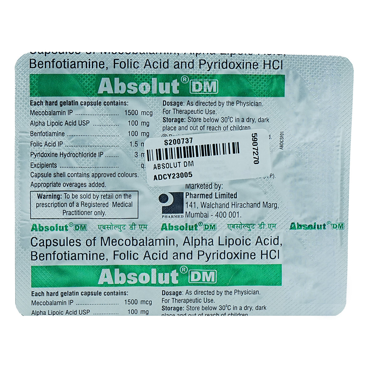 Absolut DM Capsule 10's, Pack of 10 CAPSULES Absolut DM Capsule 10's, Pack of 10 CAPSULES