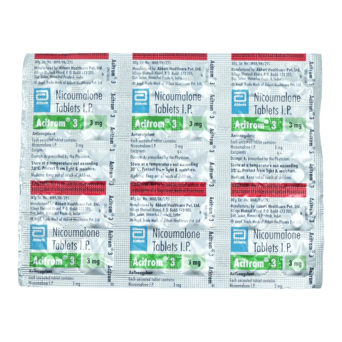 Acitrom 3 Tablet 30's, Pack of 30 TABLETS Acitrom 3 Tablet 30's, Pack of 30 TABLETS