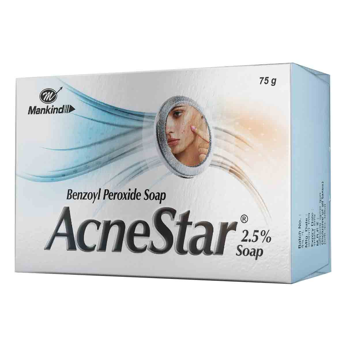 Acnestar Soap 75 gm | Benzoyl Peroxide | For Acne Treatment, Pack of 1 Acnestar Soap 75 gm | Benzoyl Peroxide | For Acne Treatment, Pack of 1