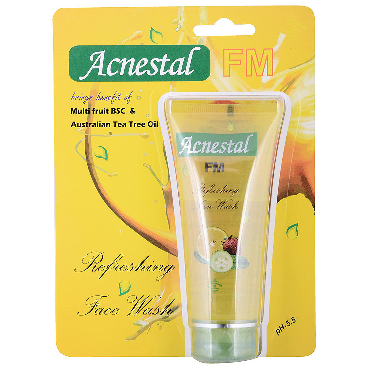 Acnestal FM Refreshing Face Wash 60 ml | With Multifruit BSC, Australian Tea Tree Oil | Deeply Cleanses Skin, Pack of 1 Acnestal FM Refreshing Face Wash 60 ml | With Multifruit BSC, Australian Tea Tree Oil | Deeply Cleanses Skin, Pack of 1