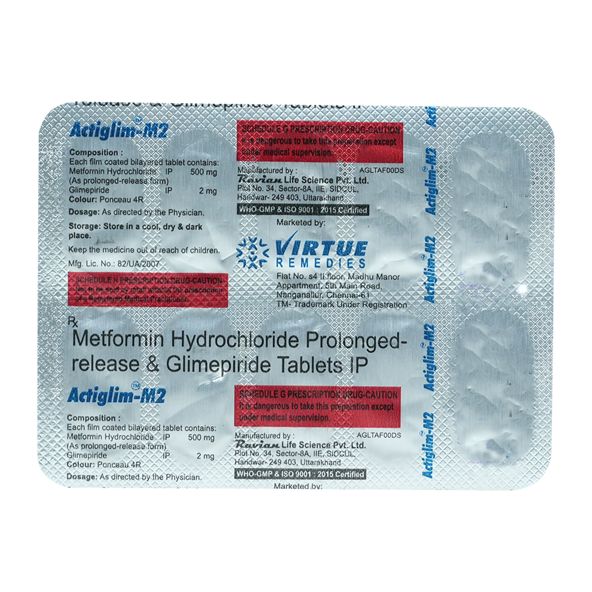 Actiglim-M2 Tablet 10's, Pack of 10 TabletS Actiglim-M2 Tablet 10's, Pack of 10 TabletS