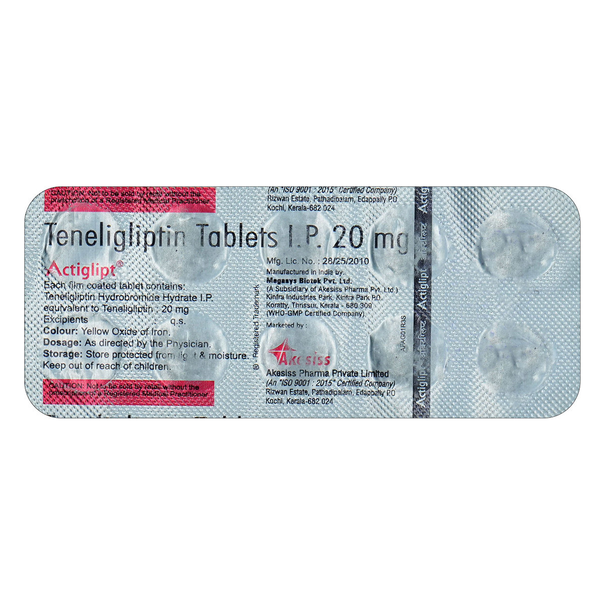 Actiglipt 20 Tablet 10's, Pack of 10 TABLETS Actiglipt 20 Tablet 10's, Pack of 10 TABLETS
