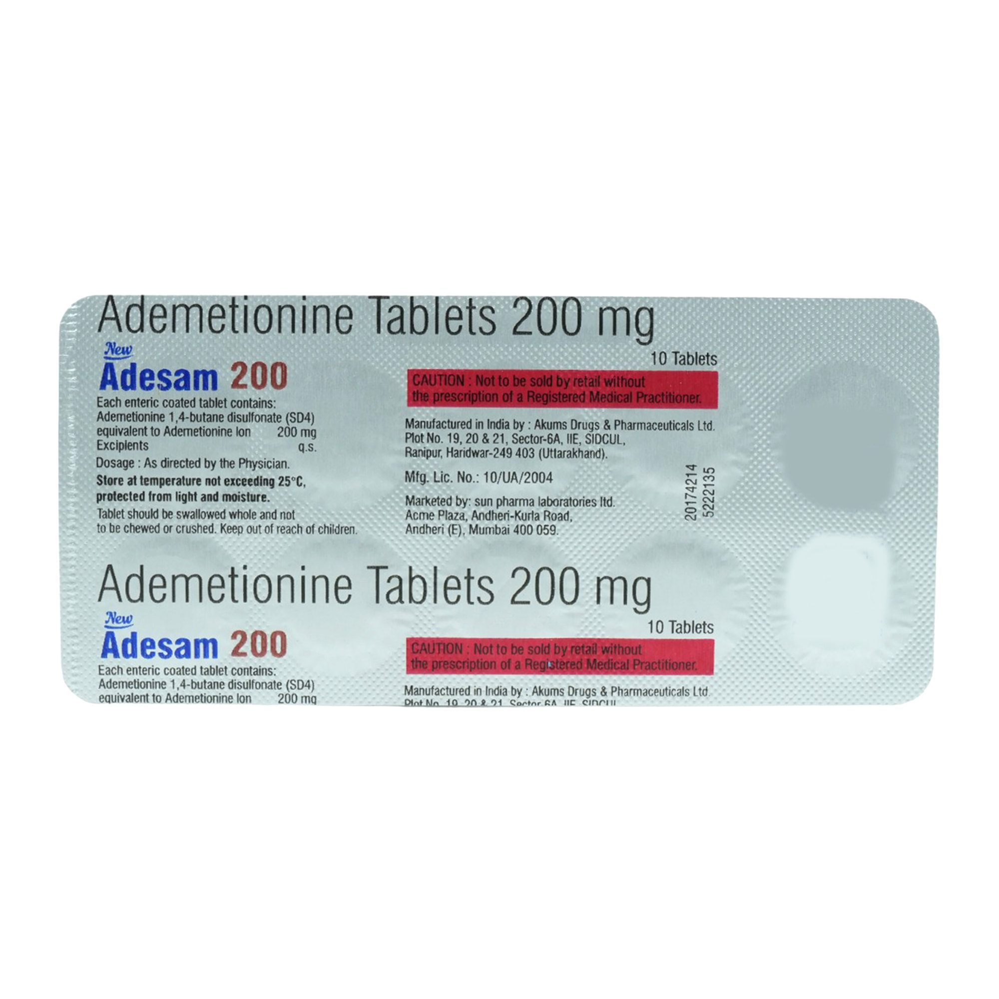 Adesam 200 New Tablet 10's, Pack of 10 TABLETS Adesam 200 New Tablet 10's, Pack of 10 TABLETS