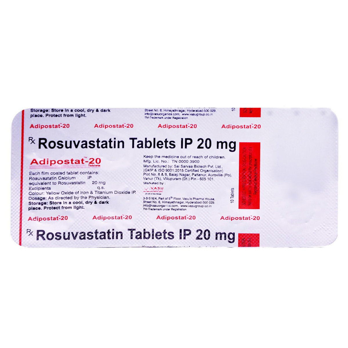 Adipostat-20 Tablet 10's, Pack of 10 TabletS Adipostat-20 Tablet 10's, Pack of 10 TabletS
