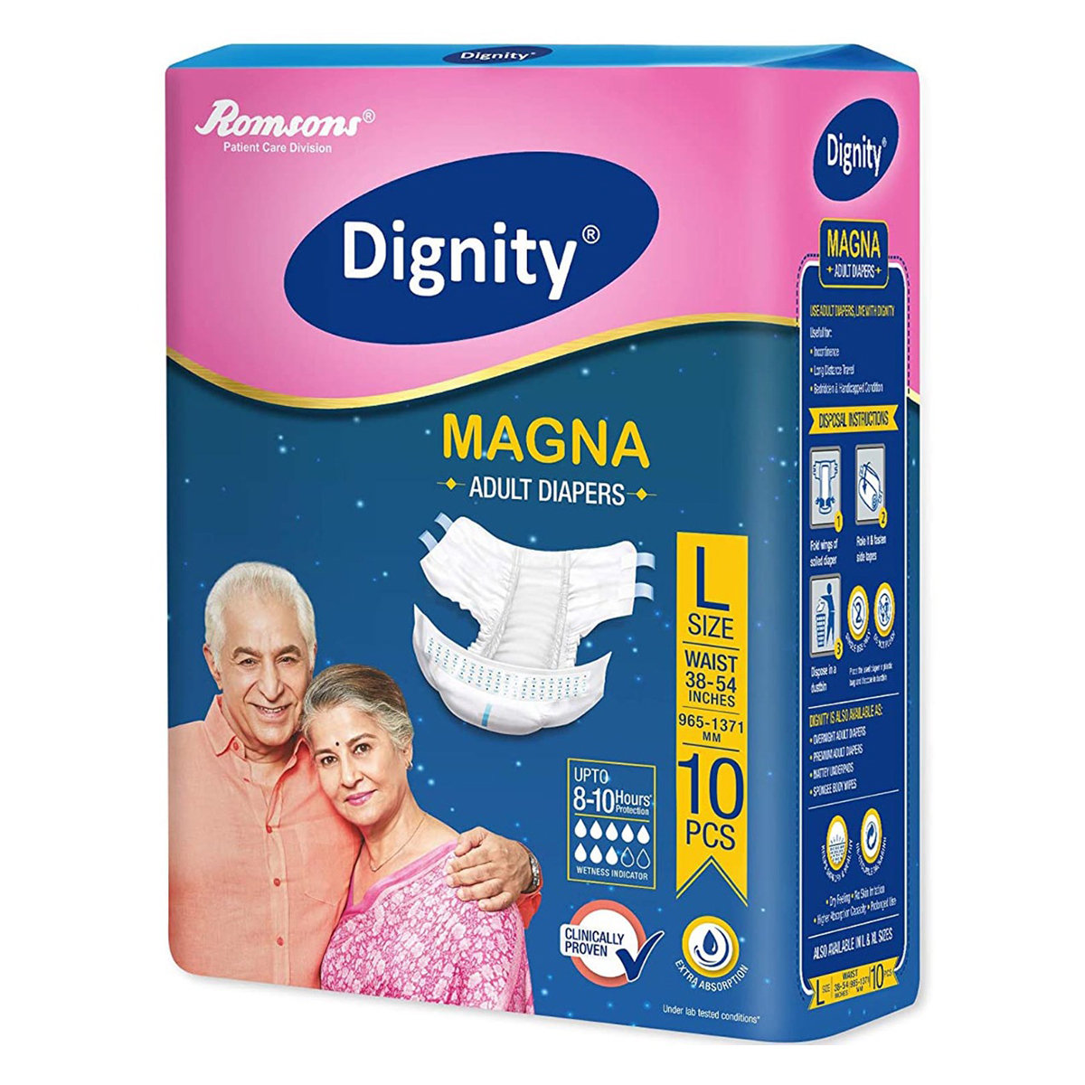Dignity Magna Adult Diaper Pants Large, 10 Count, Pack of 1 Dignity Magna Adult Diaper Pants Large, 10 Count, Pack of 1