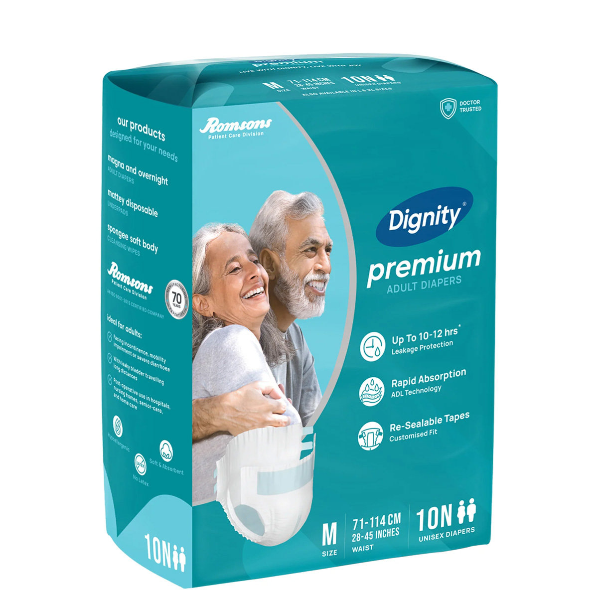 Dignity Adult Diapers Medium, 10 Count, Pack of 1 Dignity Adult Diapers Medium, 10 Count, Pack of 1
