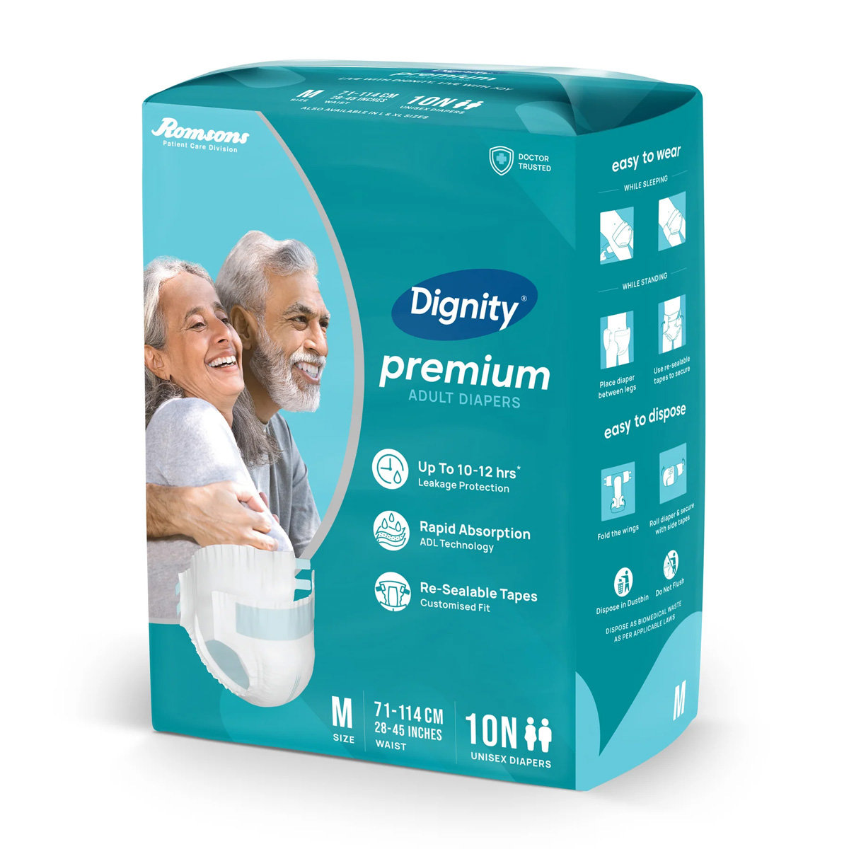 Dignity Adult Diapers Medium, 10 Count, Pack of 1 Dignity Adult Diapers Medium, 10 Count, Pack of 1