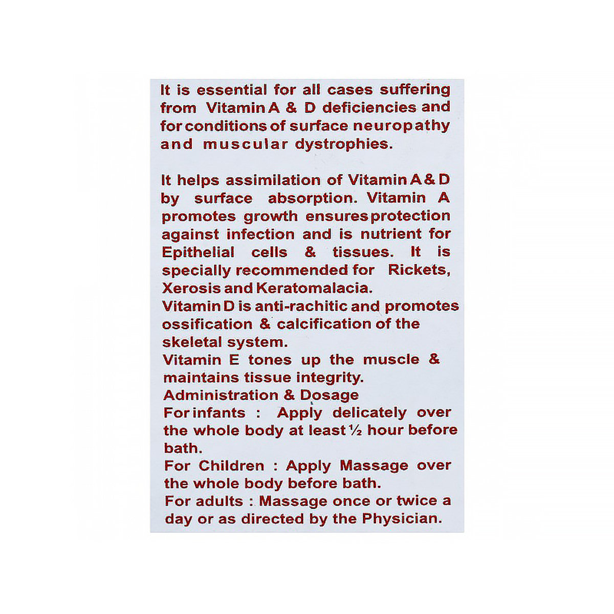 Sunny's AD Vitamin Baby Oil, 170 ml, Pack of 1 Sunny's AD Vitamin Baby Oil, 170 ml, Pack of 1