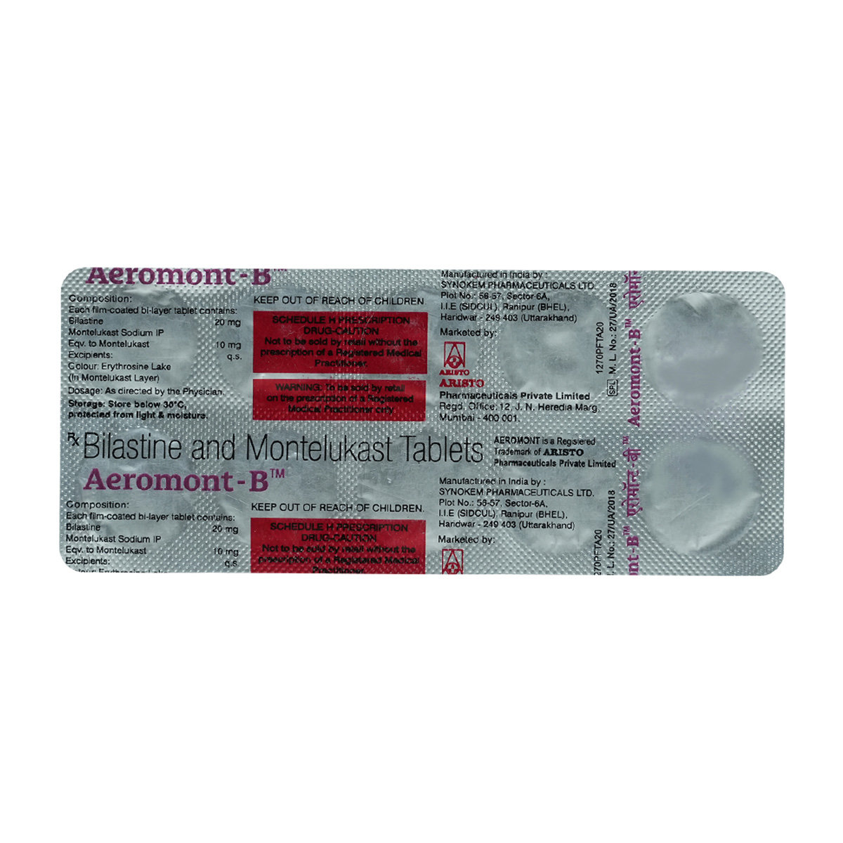 Aeromont-B Tablet 10's, Pack of 10 TABLETS Aeromont-B Tablet 10's, Pack of 10 TABLETS