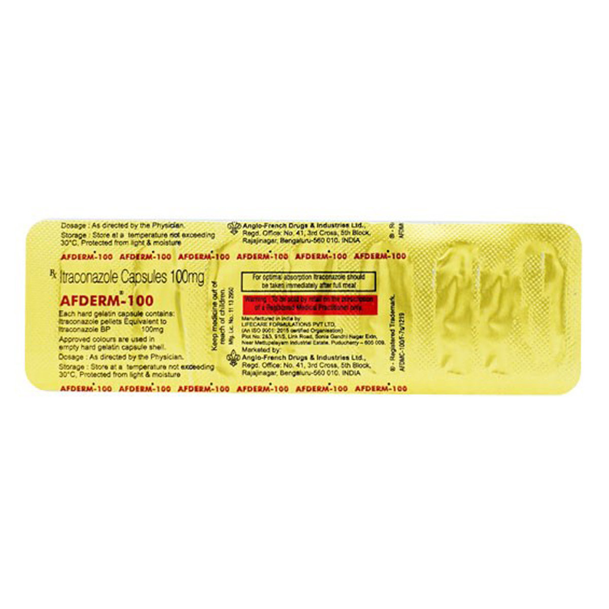 Afderm-100 Capsule 7's, Pack of 7 CapsuleS Afderm-100 Capsule 7's, Pack of 7 CapsuleS
