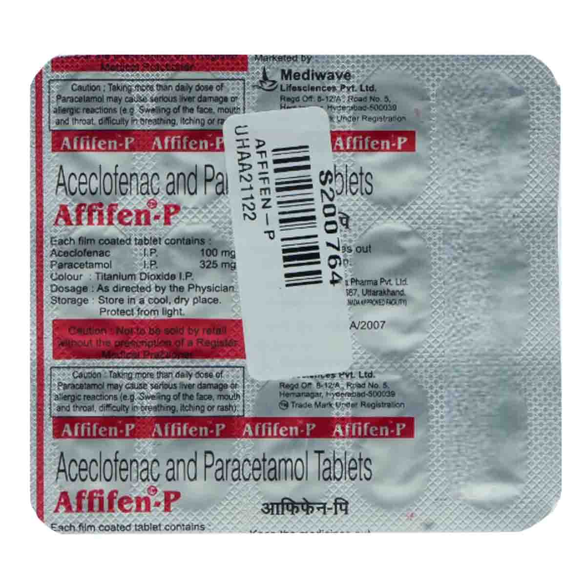 Affifen-P Tablet 15's, Pack of 15 TABLETS Affifen-P Tablet 15's, Pack of 15 TABLETS