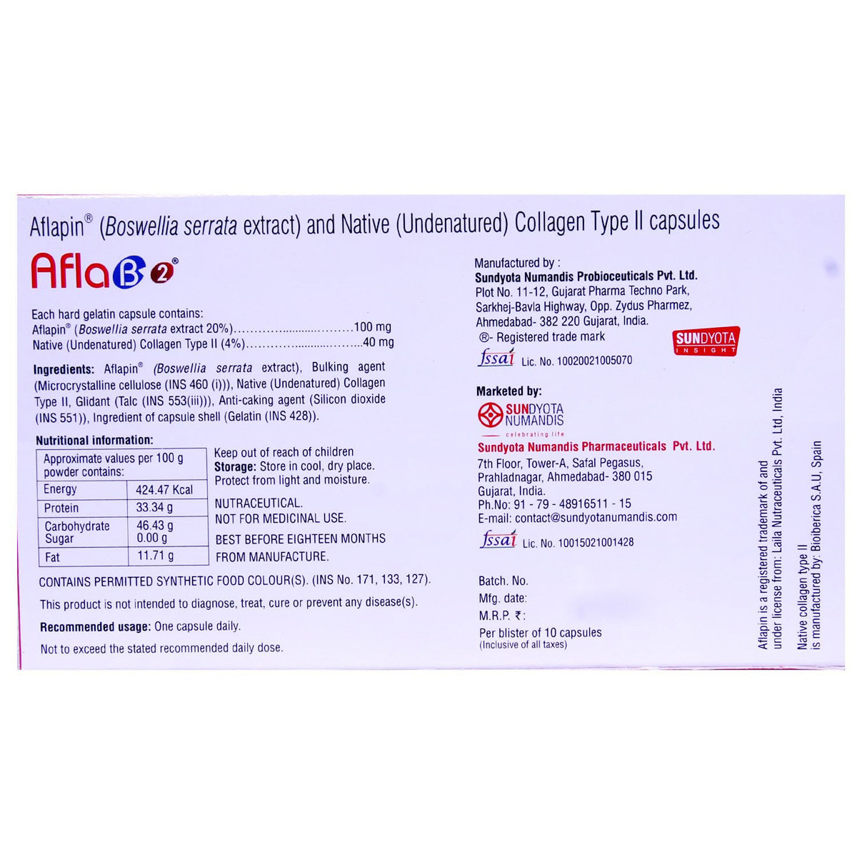 Aflab 2 Capsule 10's, Pack of 10 CAPSULES Aflab 2 Capsule 10's, Pack of 10 CAPSULES