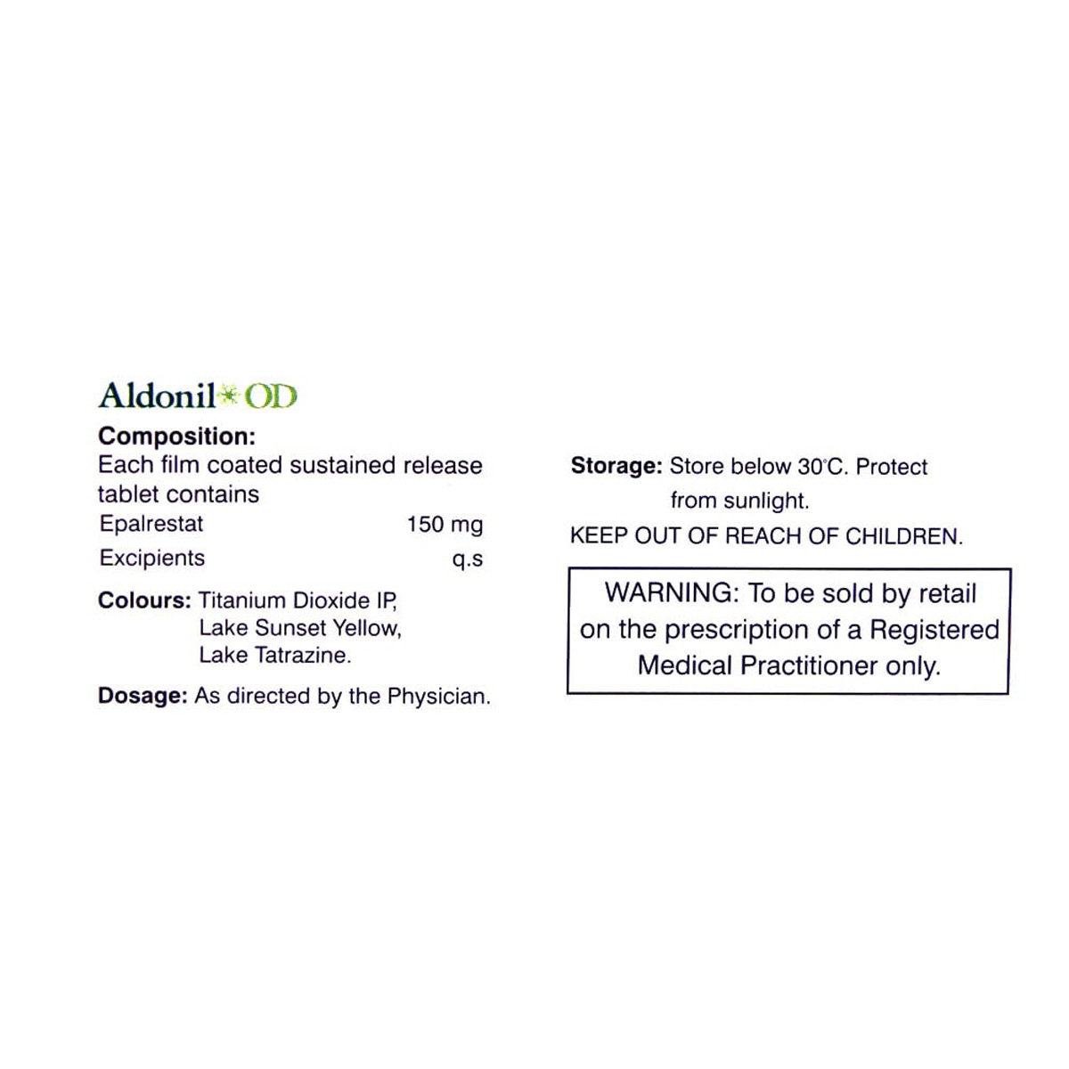 Aldonil OD Tablet 10's, Pack of 10 TABLETS Aldonil OD Tablet 10's, Pack of 10 TABLETS
