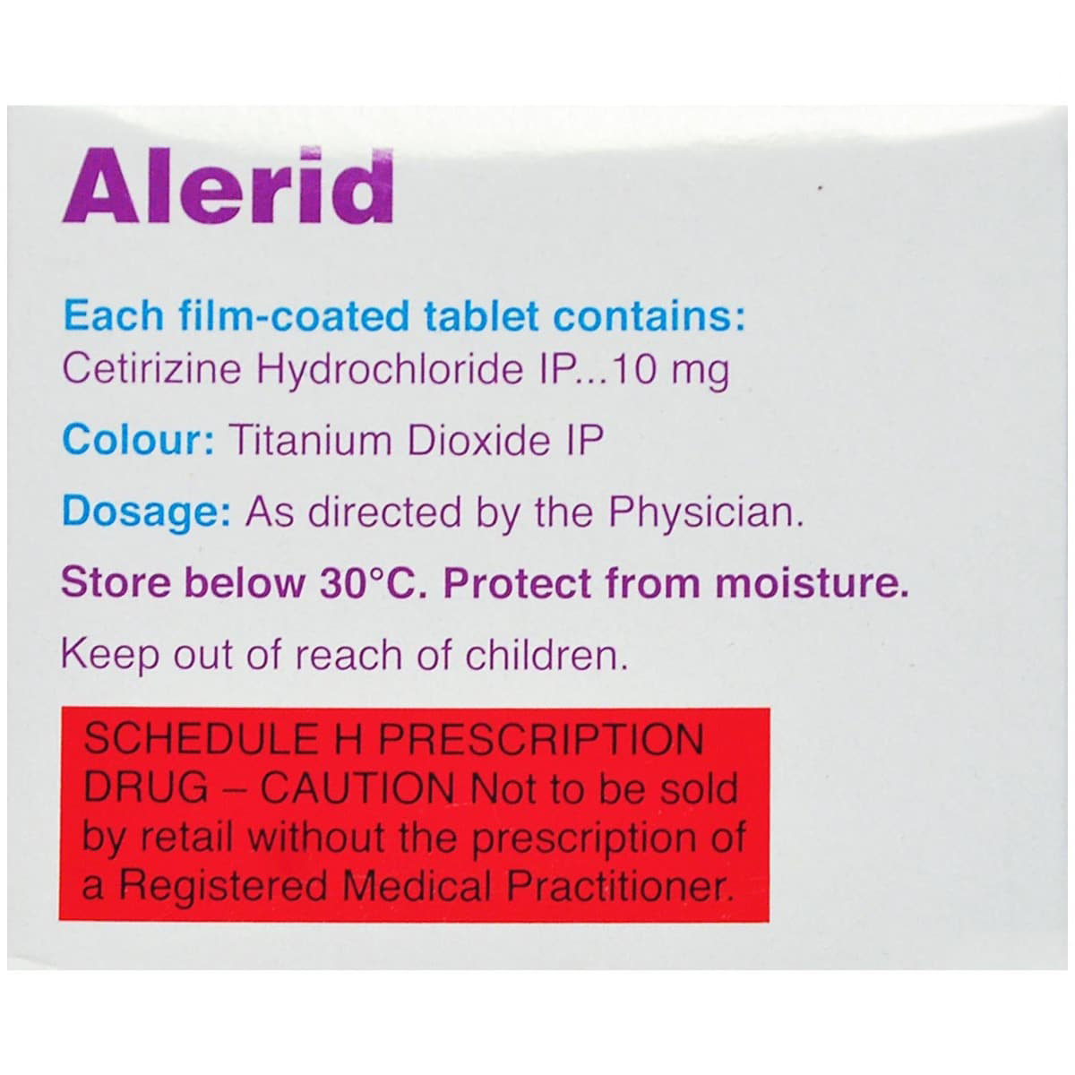 Alerid Tablet 10's, Pack of 10 TABLETS Alerid Tablet 10's, Pack of 10 TABLETS