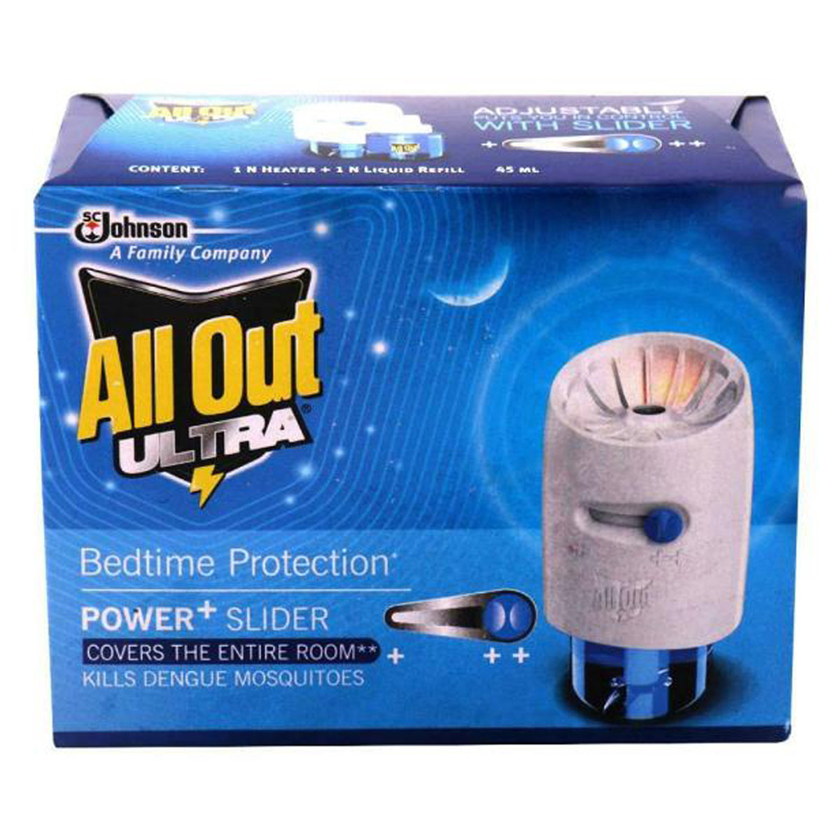 All Out Ultra Power+ Slider Mosquito Repellent Refill With Machine, 1 kit, Pack of 1 All Out Ultra Power+ Slider Mosquito Repellent Refill With Machine, 1 kit, Pack of 1