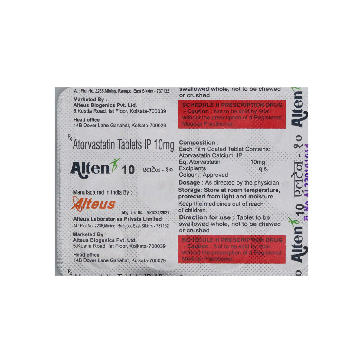 Alten 10 mg Tablet 15's, Pack of 15 TabletS Alten 10 mg Tablet 15's, Pack of 15 TabletS