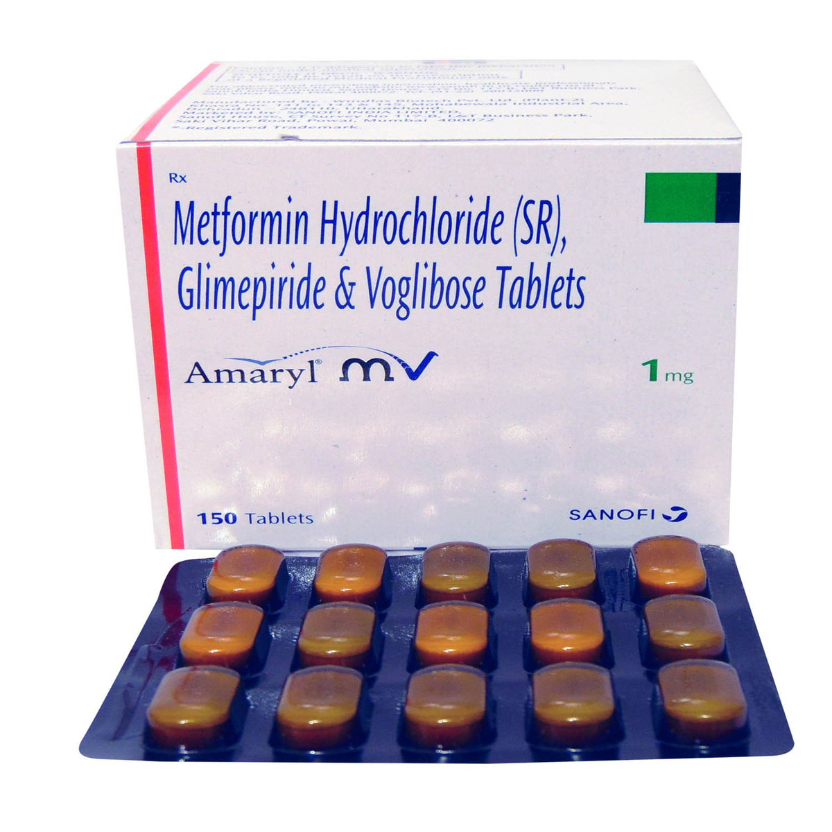Amaryl MV 1 Tablet 15's, Pack of 15 TABLETS Amaryl MV 1 Tablet 15's, Pack of 15 TABLETS