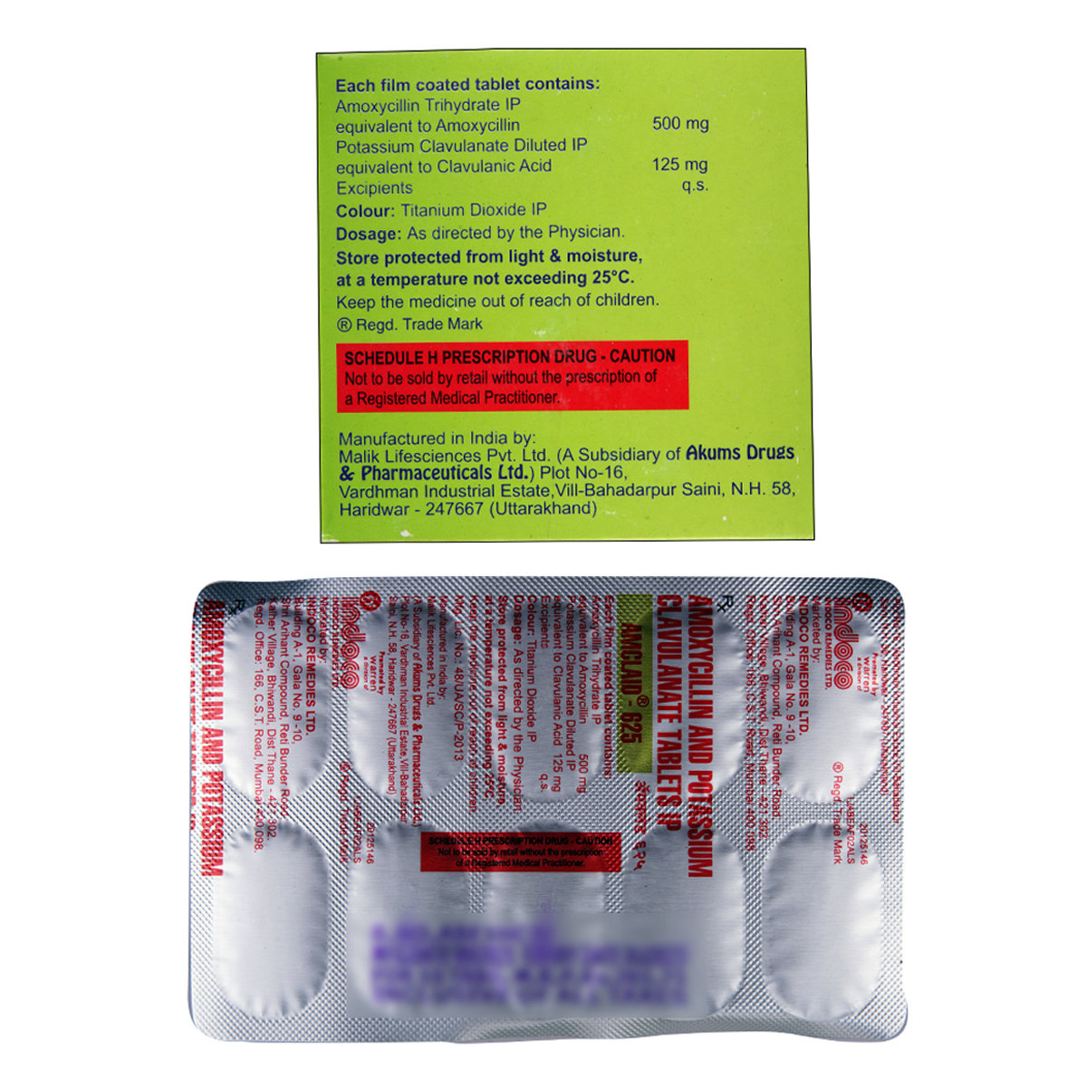 Amclaid 625 mg Tablet 10's, Pack of 10 TABLETS Amclaid 625 mg Tablet 10's, Pack of 10 TABLETS