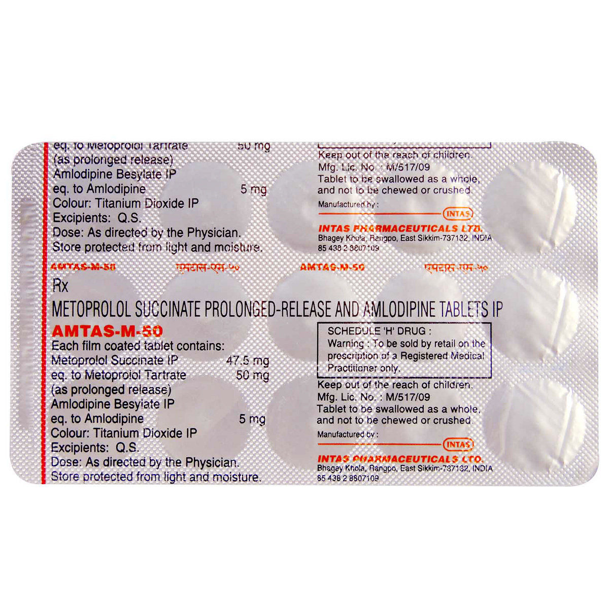 Amtas-M 50 Tablet 15's, Pack of 15 TABLETS Amtas-M 50 Tablet 15's, Pack of 15 TABLETS