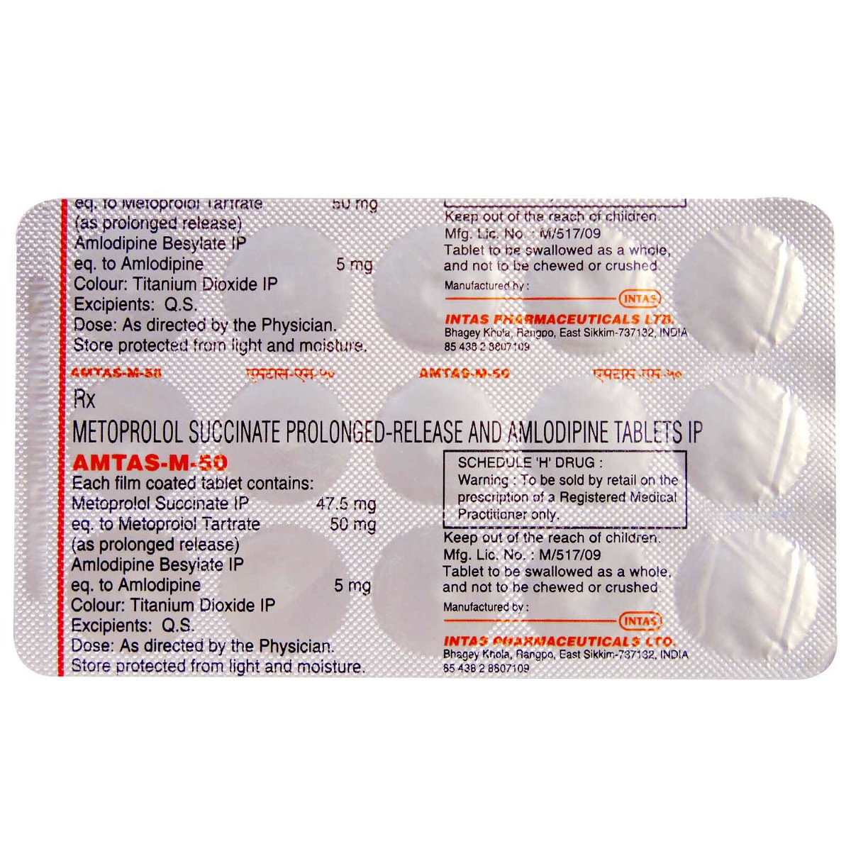 Amtas-M 50 Tablet 15's, Pack of 15 TABLETS Amtas-M 50 Tablet 15's, Pack of 15 TABLETS