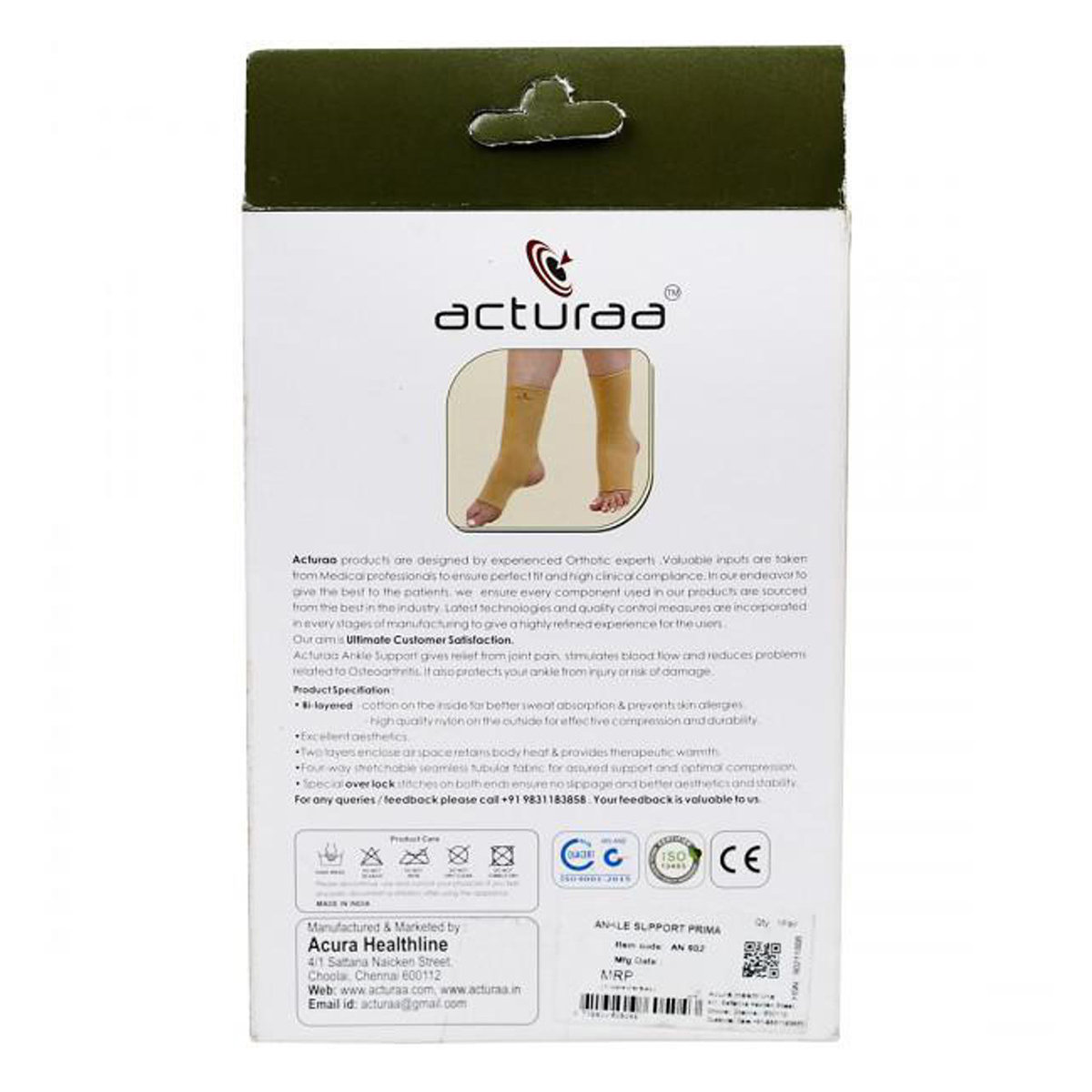 Acura Ankle Support Prima Medium, 1 Pair, Pack of 1 Acura Ankle Support Prima Medium, 1 Pair, Pack of 1