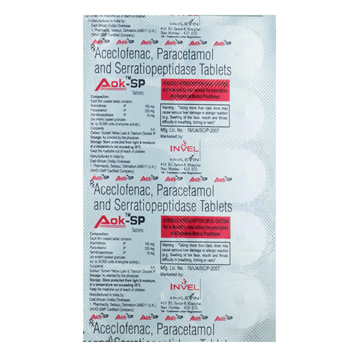 Aok-SP Tablet 10's, Pack of 10 TABLETS Aok-SP Tablet 10's, Pack of 10 TABLETS