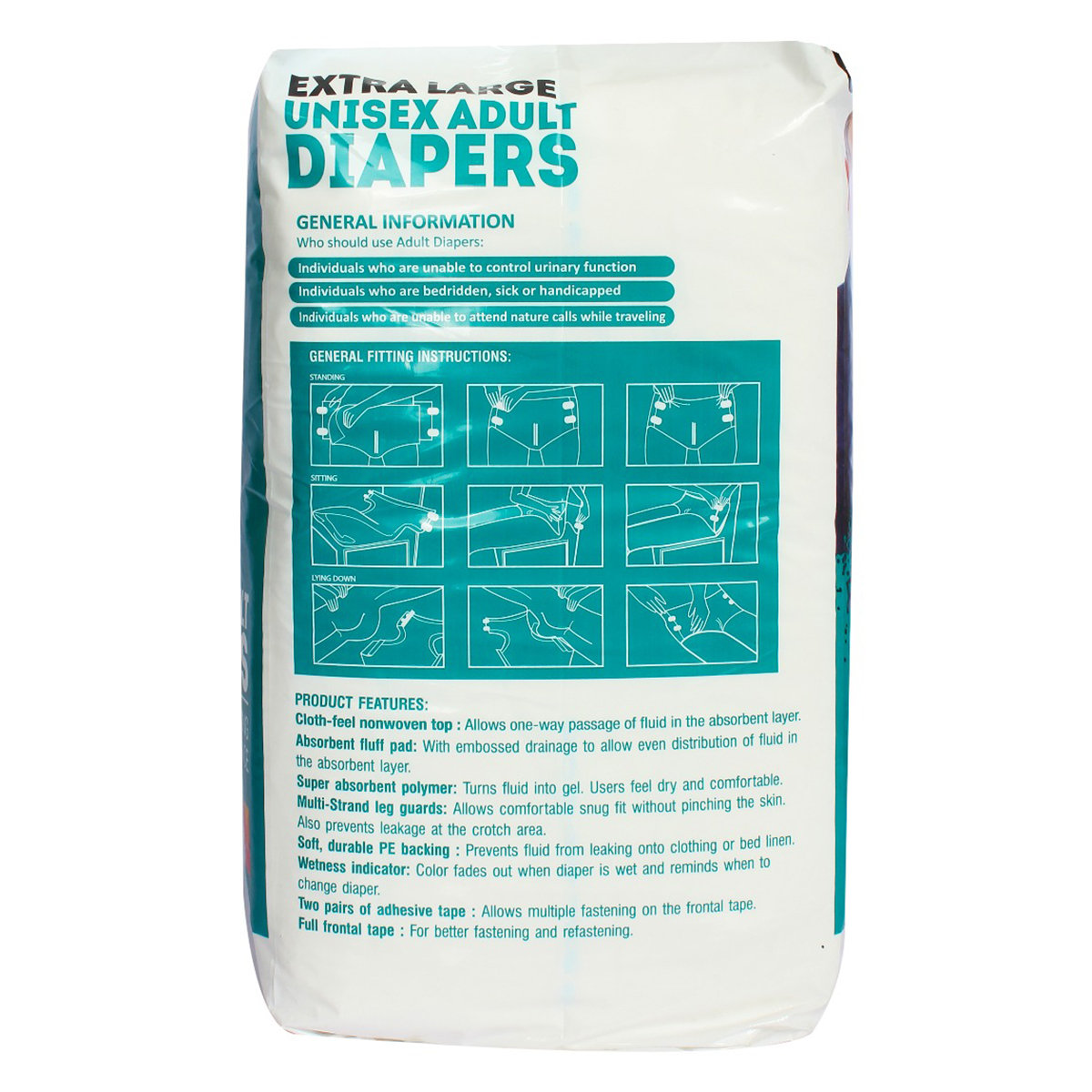 Apollo Life Unisex Adult Diapers XL, 10 Count, Pack of 1 Apollo Life Unisex Adult Diapers XL, 10 Count, Pack of 1