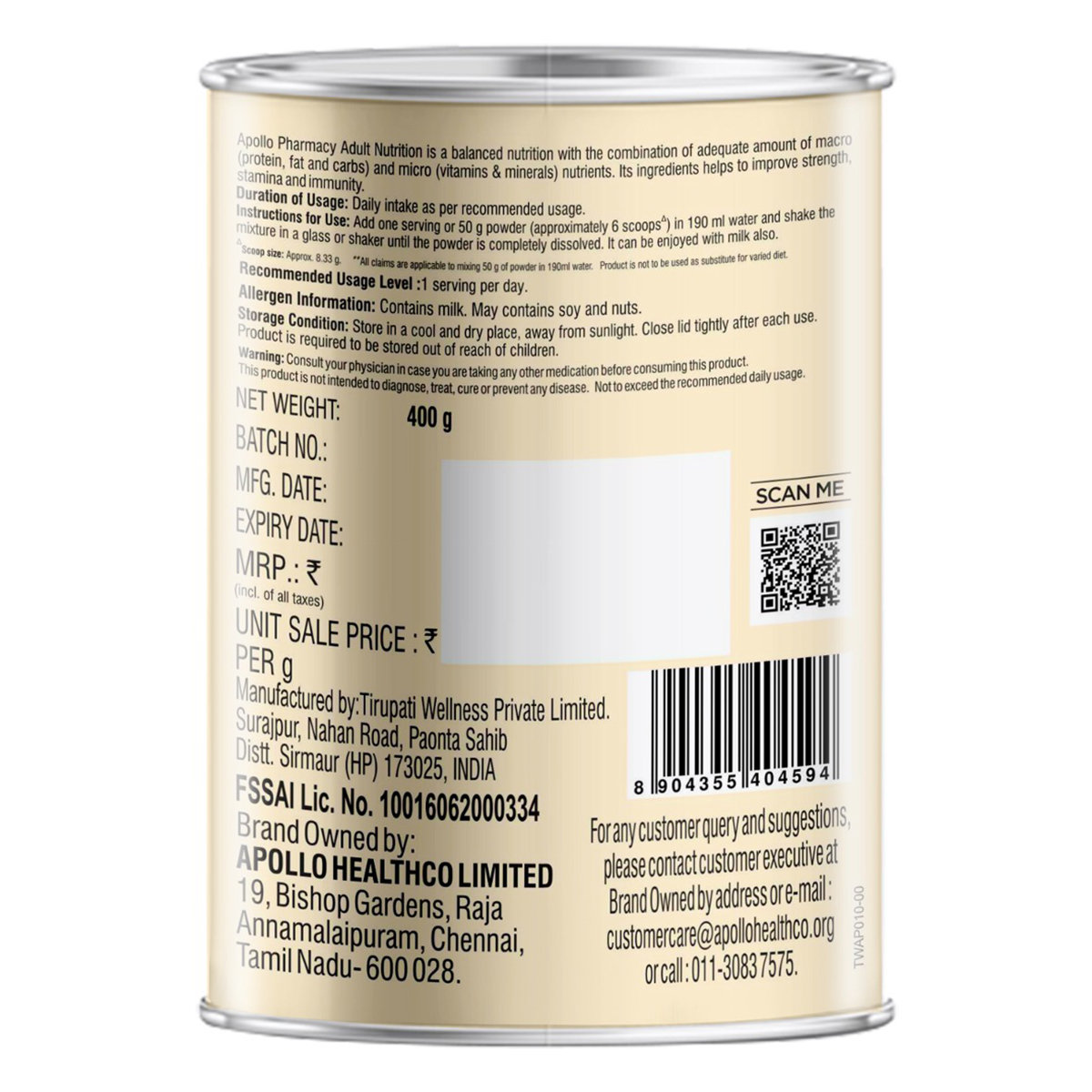 Apollo Pharmacy NutriXP Saffron Flavour Protein Powder, 400 gm, Pack of 1 Apollo Pharmacy NutriXP Saffron Flavour Protein Powder, 400 gm, Pack of 1