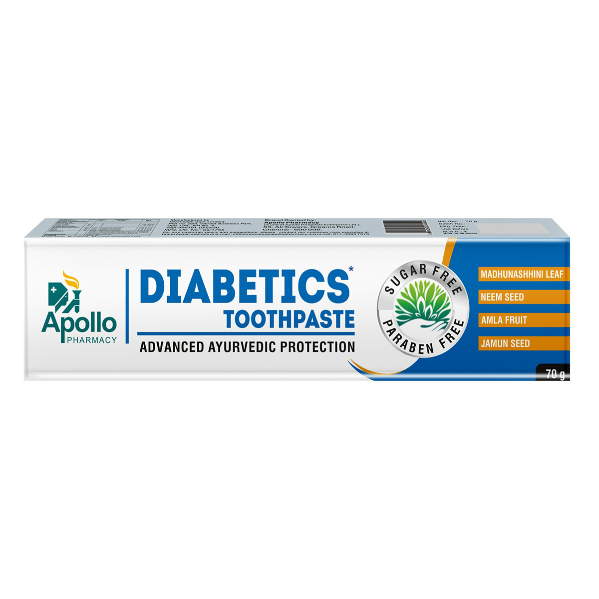 Apollo Pharmacy Diabetics Sugar Free Toothpaste, 70 gm, Pack of 1 Apollo Pharmacy Diabetics Sugar Free Toothpaste, 70 gm, Pack of 1