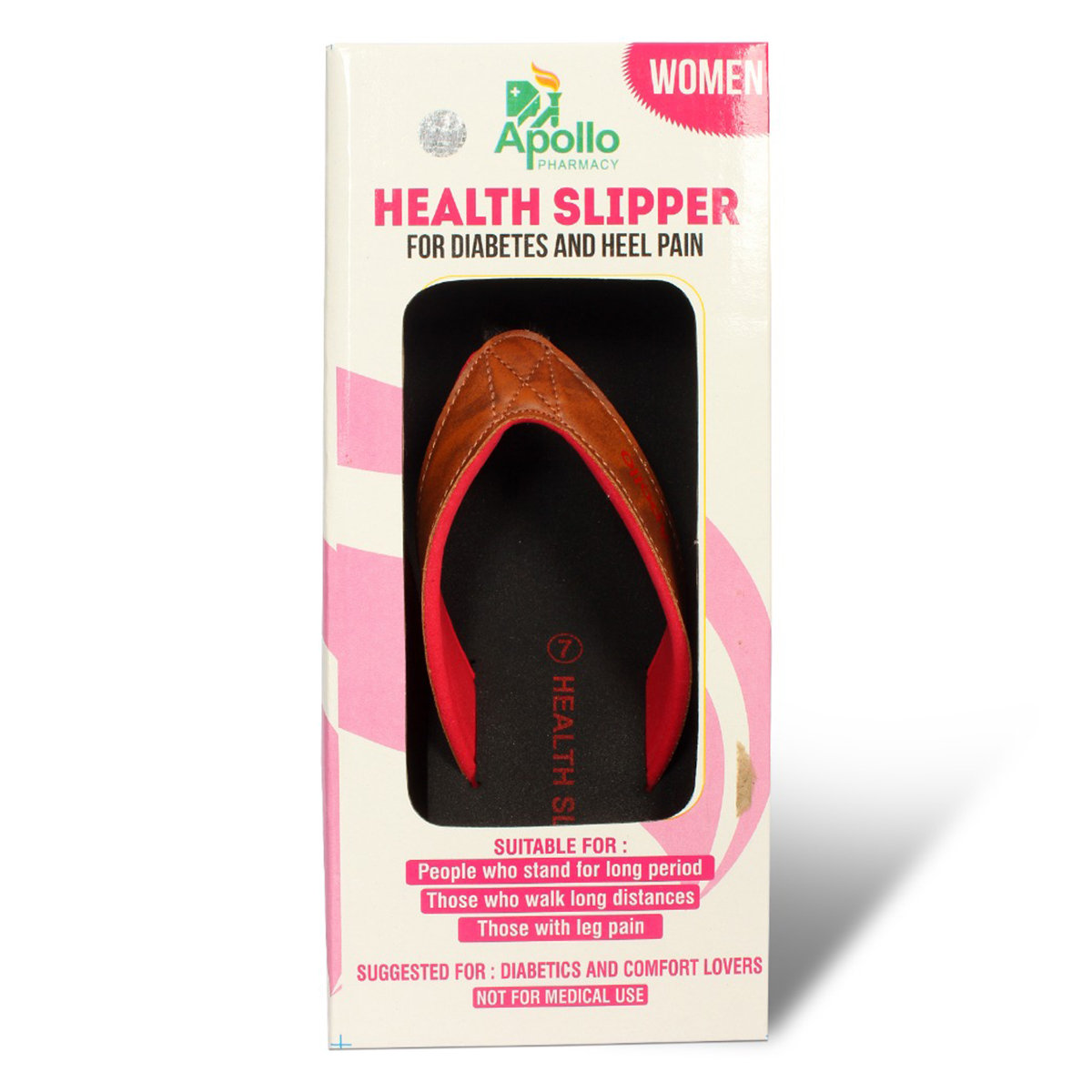 Apollo Pharmacy Diabetes & Heel Pain Health Slipper For Women, Size-7, 1 Pair, Pack of 1 Apollo Pharmacy Diabetes & Heel Pain Health Slipper For Women, Size-7, 1 Pair, Pack of 1