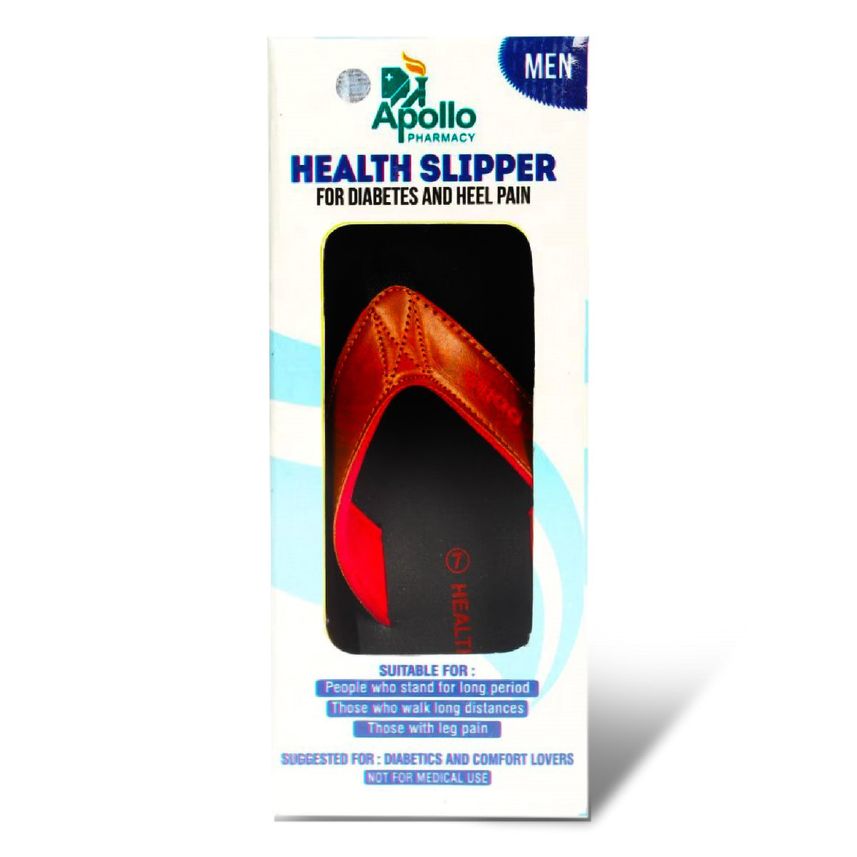 Apollo Pharmacy Health Slipper for Diabetes & Heel Pain Men Size-7, 1 Pair, Pack of 1 Apollo Pharmacy Health Slipper for Diabetes & Heel Pain Men Size-7, 1 Pair, Pack of 1