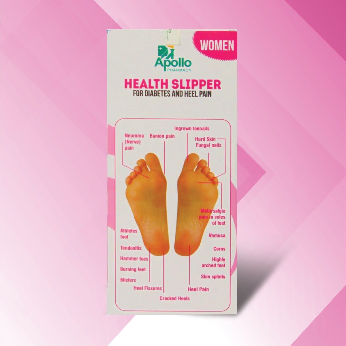 Apollo Pharmacy Diabetes & Heel Pain Health Slipper for Women, Size-8, 1 Pair, Pack of 1 Apollo Pharmacy Diabetes & Heel Pain Health Slipper for Women, Size-8, 1 Pair, Pack of 1
