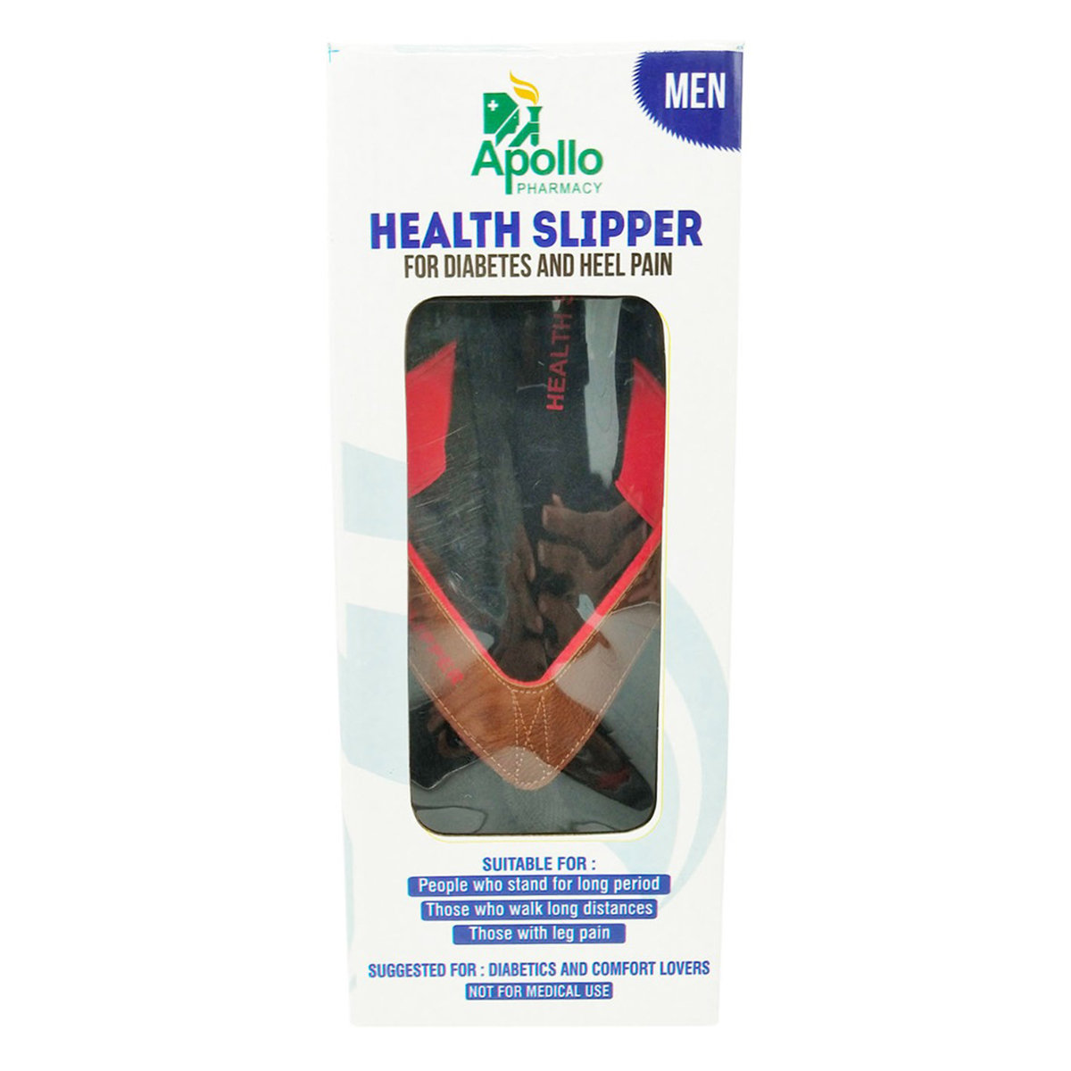 Apollo Pharmacy Diabetes & Heel Pain Health Slipper for Men, Size-9, 1 Pair, Pack of 1 Apollo Pharmacy Diabetes & Heel Pain Health Slipper for Men, Size-9, 1 Pair, Pack of 1
