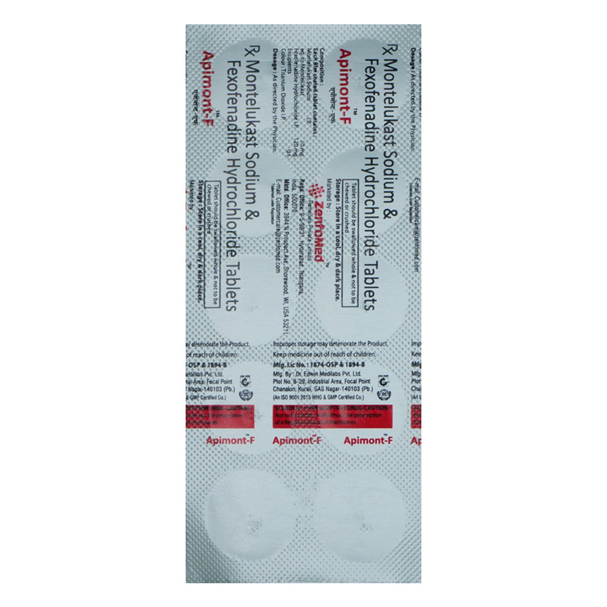 Apimont-F Tablet 10's, Pack of 10 TABLETS Apimont-F Tablet 10's, Pack of 10 TABLETS