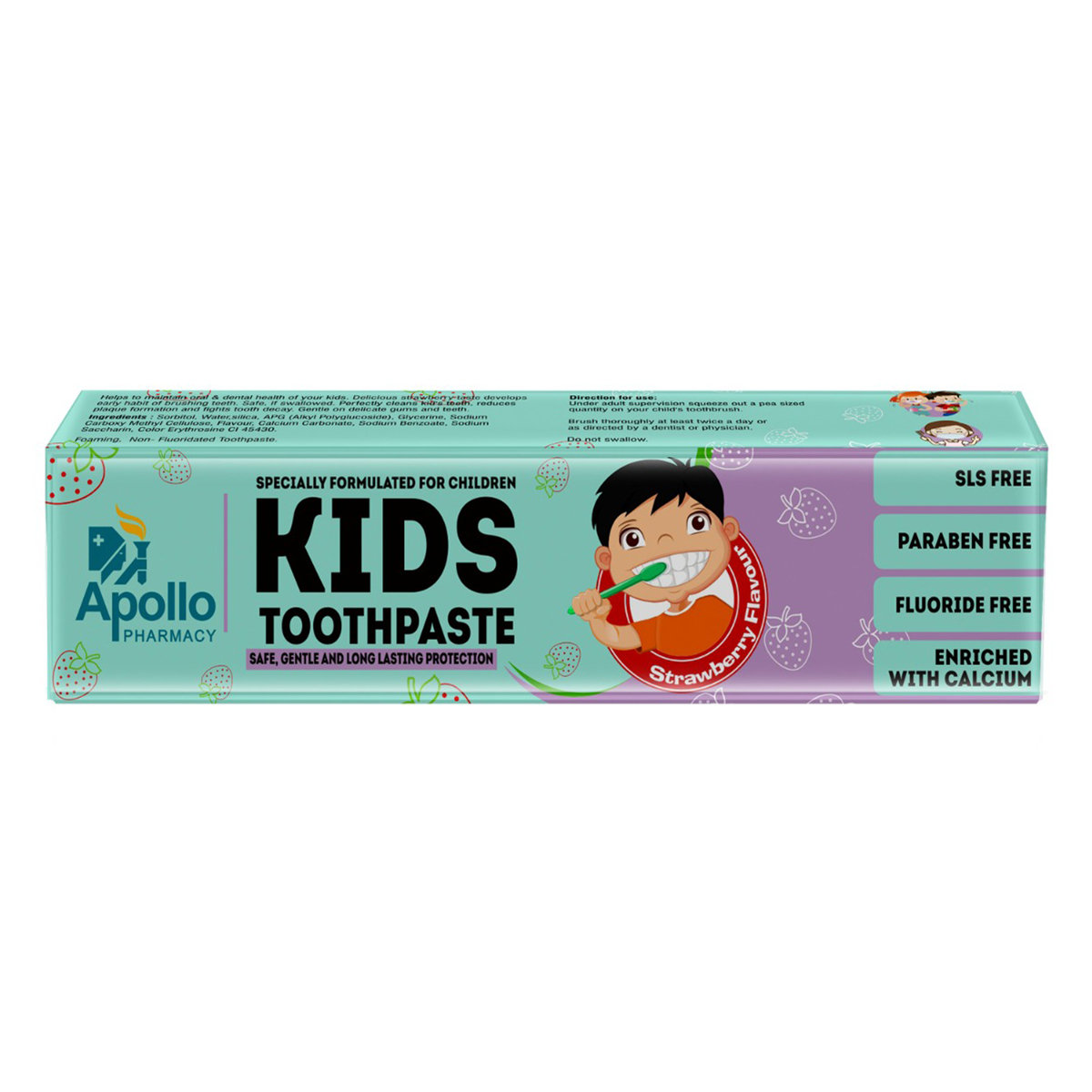 Apollo Pharmacy Kids Strawberry Flavour Toothpaste, 70 gm, Pack of 1 Apollo Pharmacy Kids Strawberry Flavour Toothpaste, 70 gm, Pack of 1